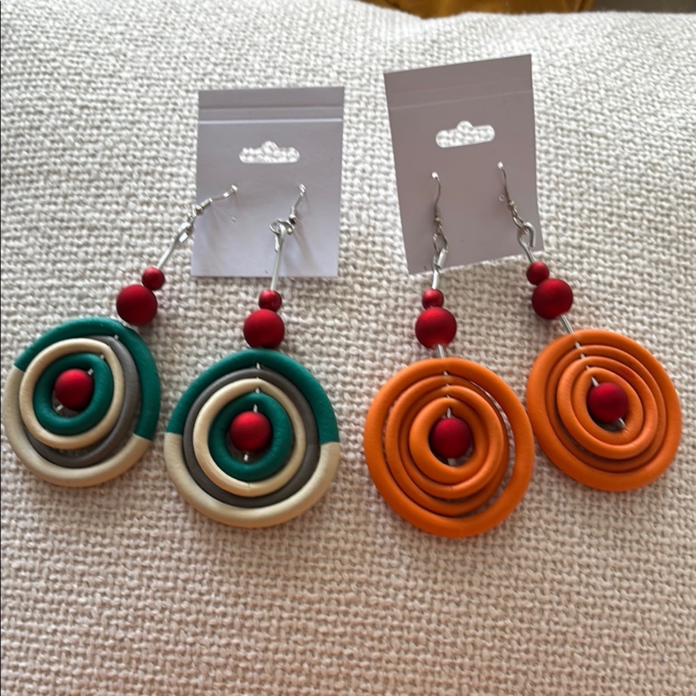 Colorful Spiral Earrings Set. Price per pair